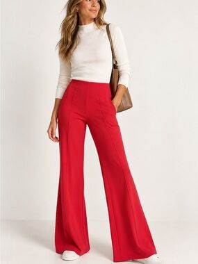 Athleta + Alicia Keys High-Rise Flare Pants – Red – Size 8